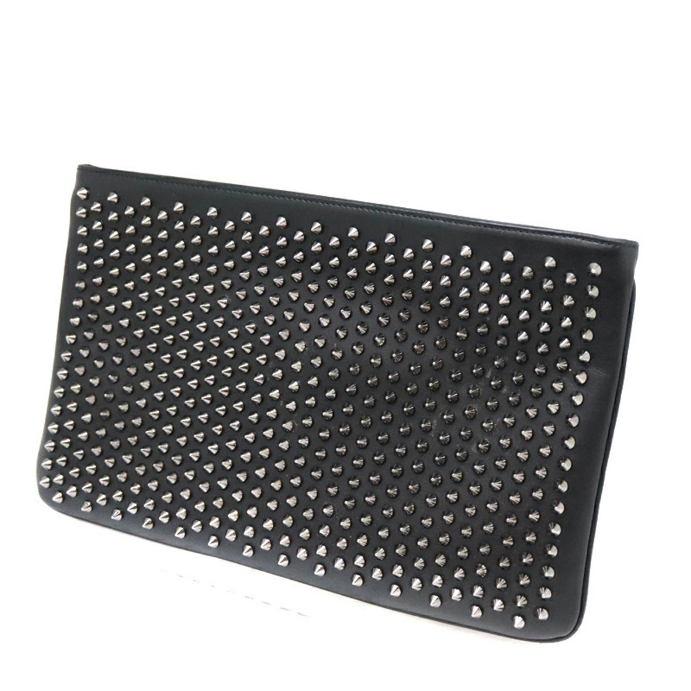 Christian Louboutin Bag Clutch Shoulder Leather Black